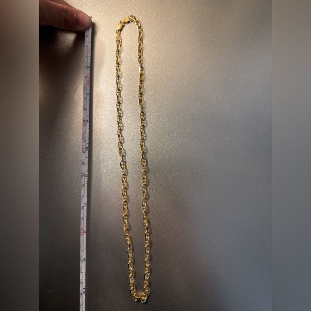 925 Sterling Silver Gold Chain Necklace - Picture 3 of 3